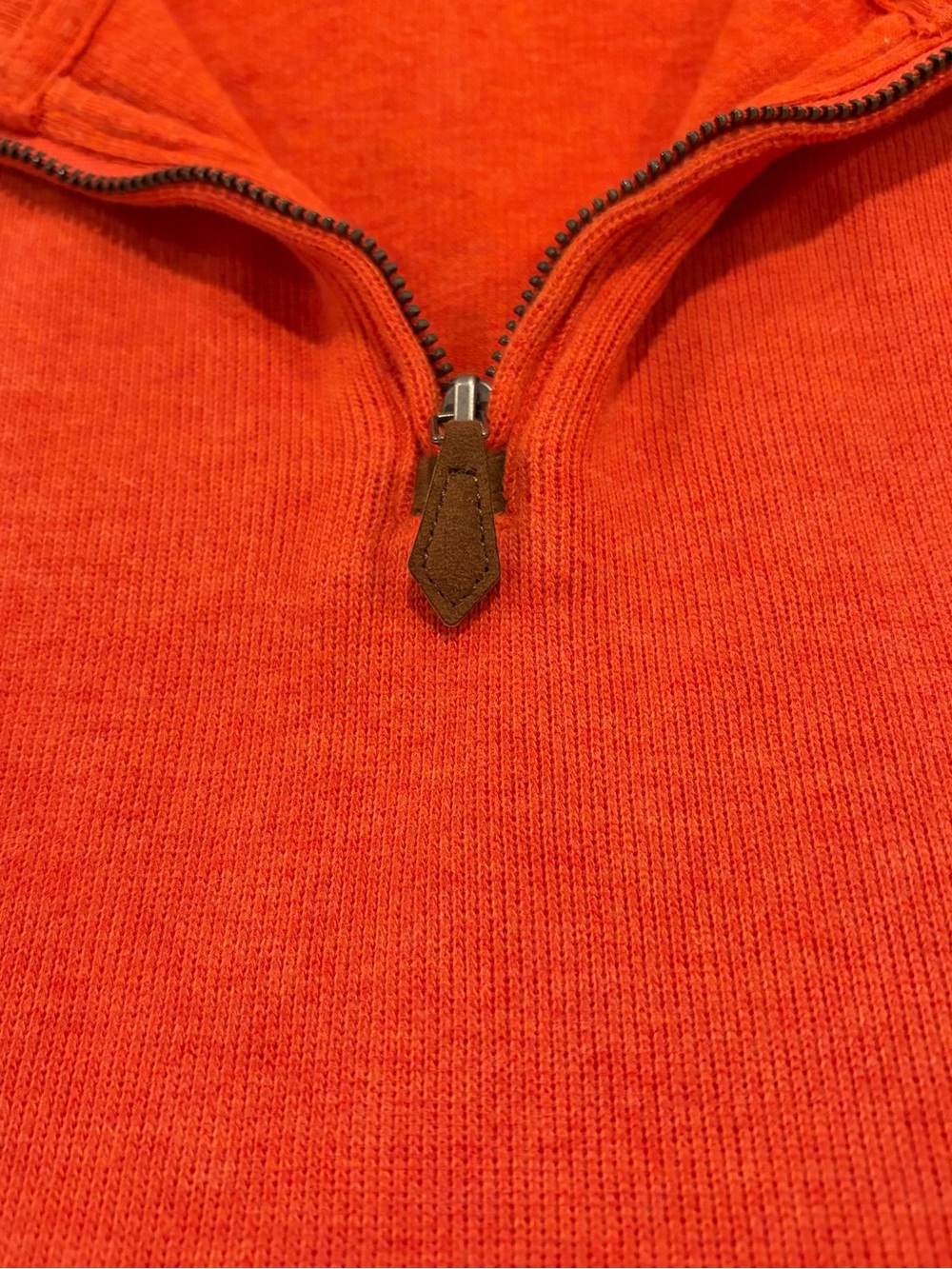 Polo Ralph Lauren Estate Rib Quarter Zip Pullover burnt orange XXL Logo sweater - Picture 4 of 5